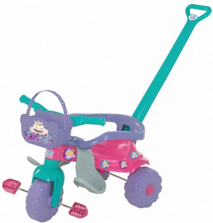 Triciclo Tico-Tico Pic Nic - Rosa - Magic Toys