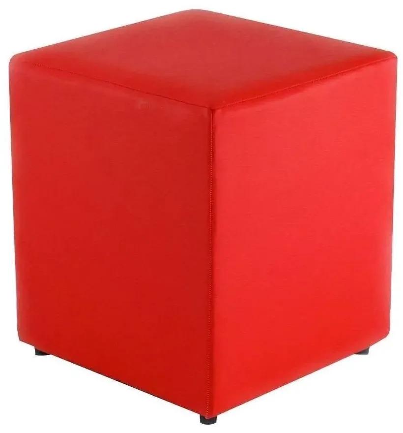 Puff Quadrado Box Couro 45X35Cm Ecológico Orthovida (Branco)