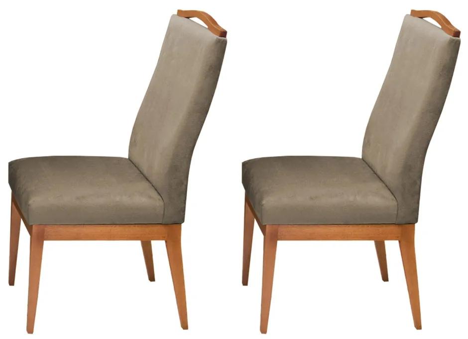 Conjunto 2 Cadeiras Decorativa Lara Veludo Cappuccino