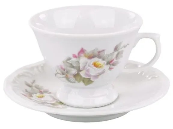 Xícara Café Com Pires 70Ml Porcelana Schmidt - Dec. Eterna E351