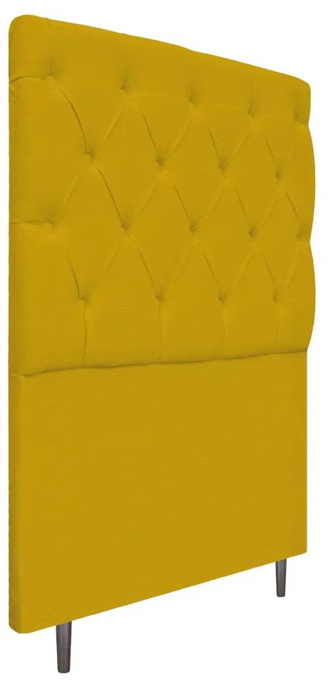 Cabeceira Estofada Liverpool 90 cm Solteiro Corano Amarelo - ADJ Decor