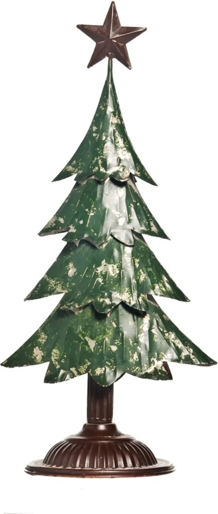 Árvore Natal Pinheiro Decorativo de Metal Verde 40cm 1 Peça