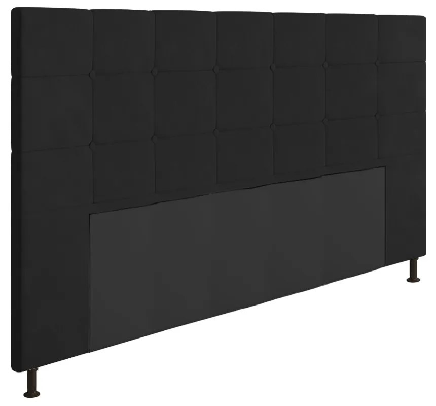 Cabeceira Stambul Para Cama Box King 195 cm Suede Preto - D'Rossi