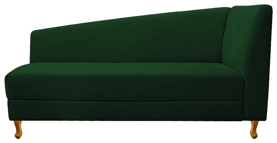 Recamier Valéria 185cm Lado Esquerdo Suede Verde - ADJ Decor