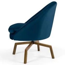 Kit 2 Poltronas Decorativas Giratórias Base Ka Madeira Rafa C-304 Velu