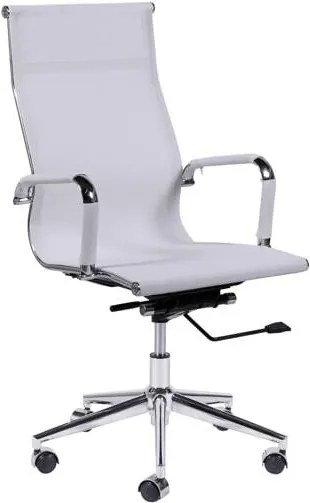Cadeira Office Eames Presidente Tela Mesh e Sistema Relax Branca