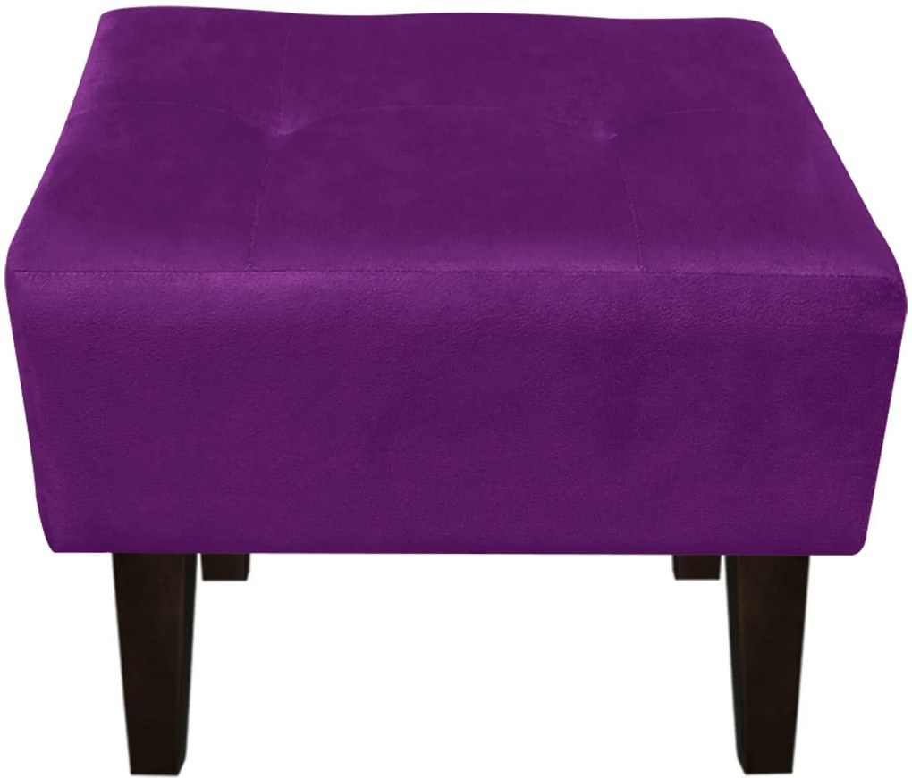 Puff Decorativo Livia Pés Chanfrado Suede Roxo - D'Rossi