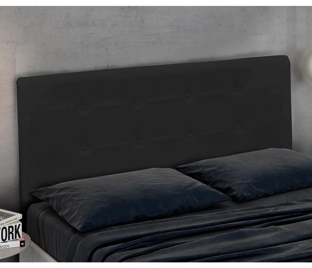 Cabeceira Luna Para Cama Box Casal 140 cm Corino - D'Rossi - Preto