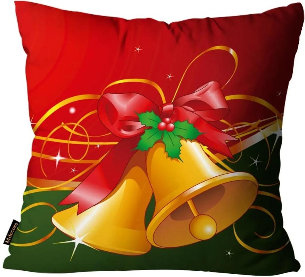 Capas para Almofada Premium Cetim Mdecore Natal Sino Vermelha 45x45cm