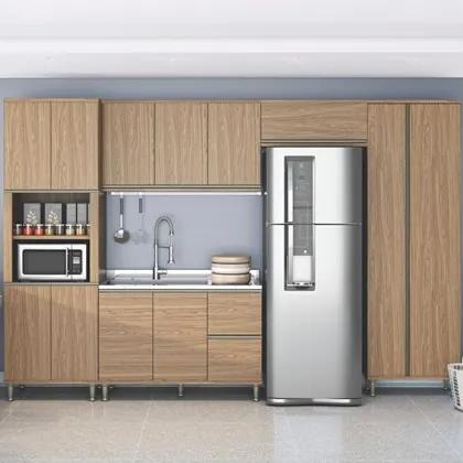 Cozinha Modulada Composição 11 Smart Nogueira - Belaflex
