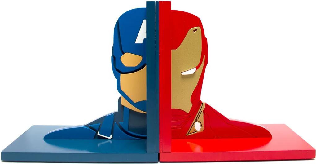 Aparador de Livros Guerra Civil Capitão América e Homem De Ferro Vingadores Marvel FBA