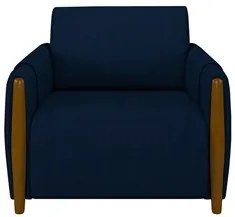 Poltrona Decorativa para Sala de Estar 98cm Amaranto M22 Veludo Azul M