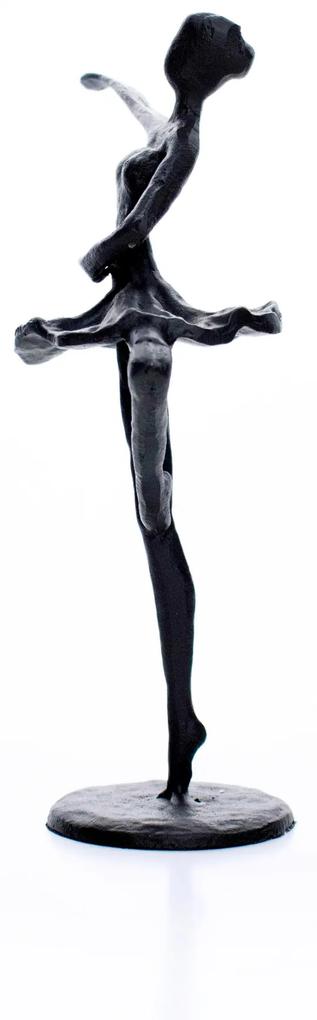 Escultura Decorativa em Metal Preto Bailarina 20x14 cm - D'Rossi