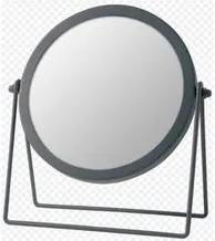 Espelho com Aumento 2x. 19,5x19,5x1,5xm Cinza Domus
