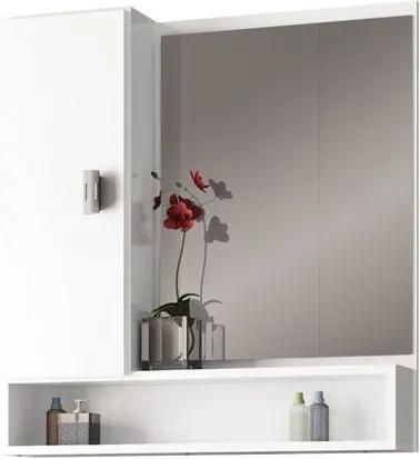 Espelheira para Banheiro 60cm MDF Orquídea Branca 55,5x60x13,5cm - Cozimax - Cozimax