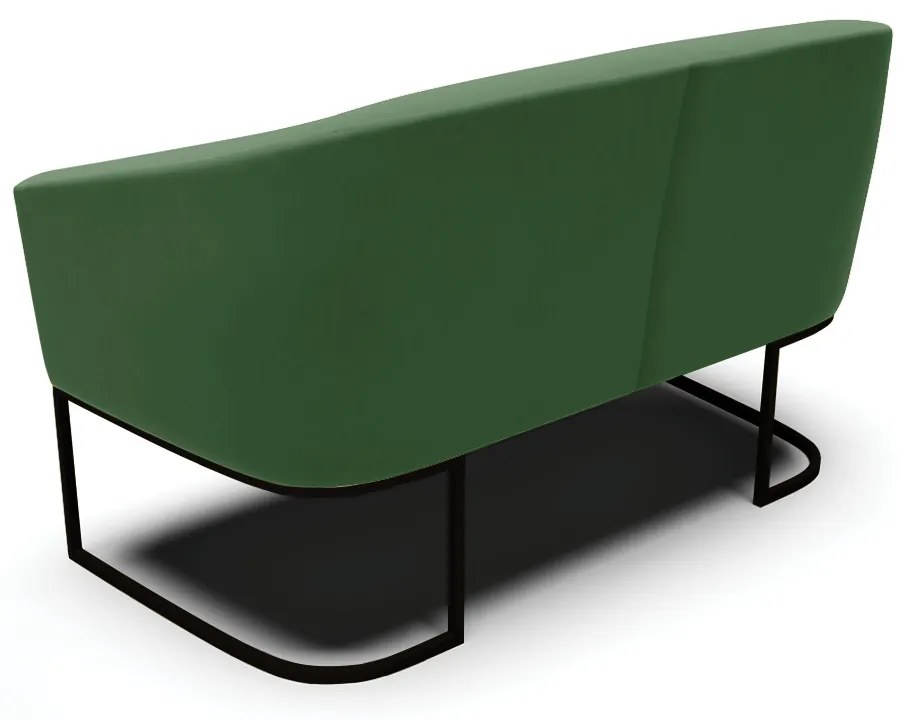 Sofá 2 Lugares Namoradeira Industrial Preto Stella Suede D03 - D'Rossi - Verde