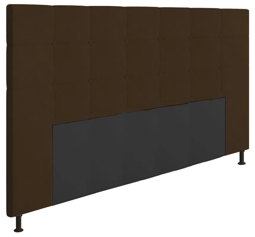 Cabeceira Stambul Para Cama Box King 195 cm Suede - D'Rossi - Marrom