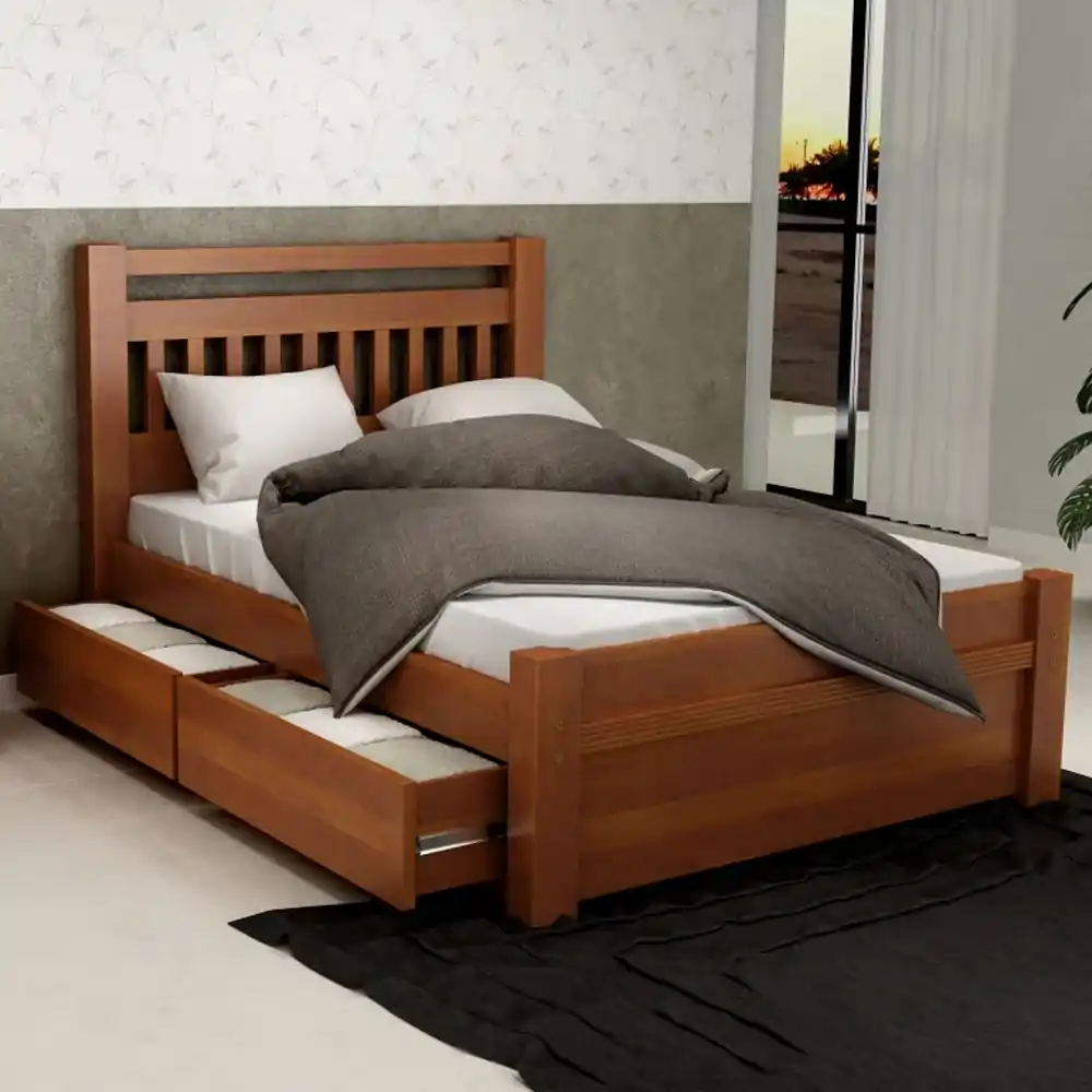 Cama de Casal Orleans Madeira Maciça Bedroom - Imagine Móveis - A Sua Loja  de Móveis de Madeira Maciça