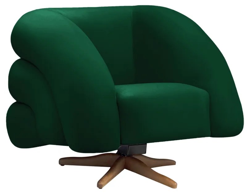 Poltrona Giratória Orgânica com Balanço Tana Bouclê Verde E03 - D'Rossi