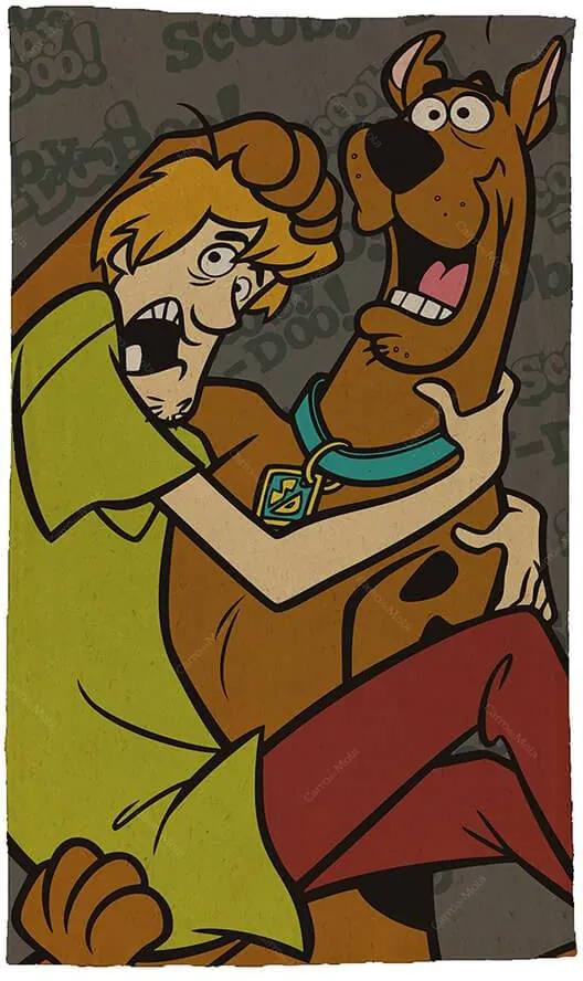 Pano de Copa Hanna Barbera Scooby e Shaggy Frightened em Algodão