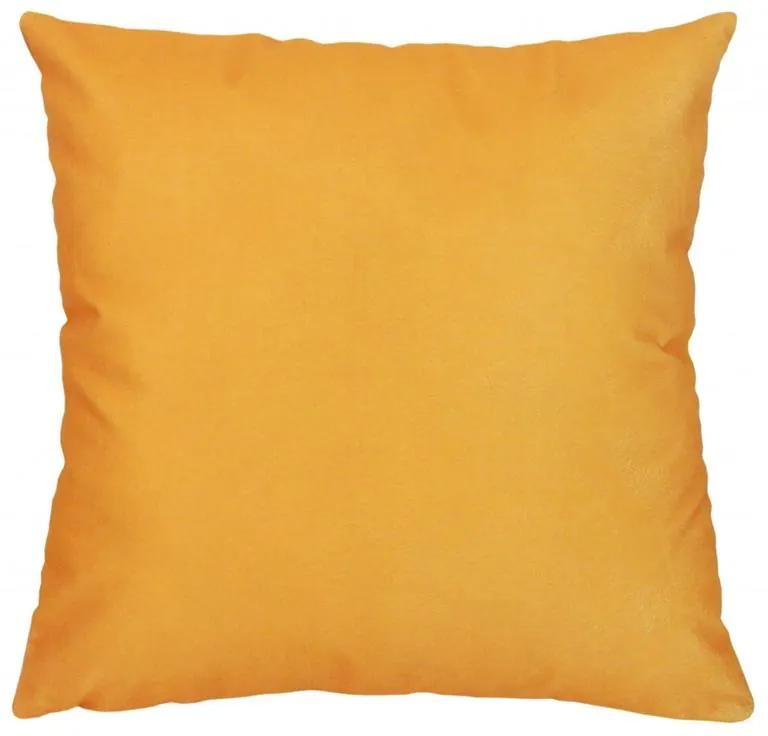 Capa de Almofada Suede Suprema em Tons Amarelo e Laranja - Lisa Amarela - 60x60cm