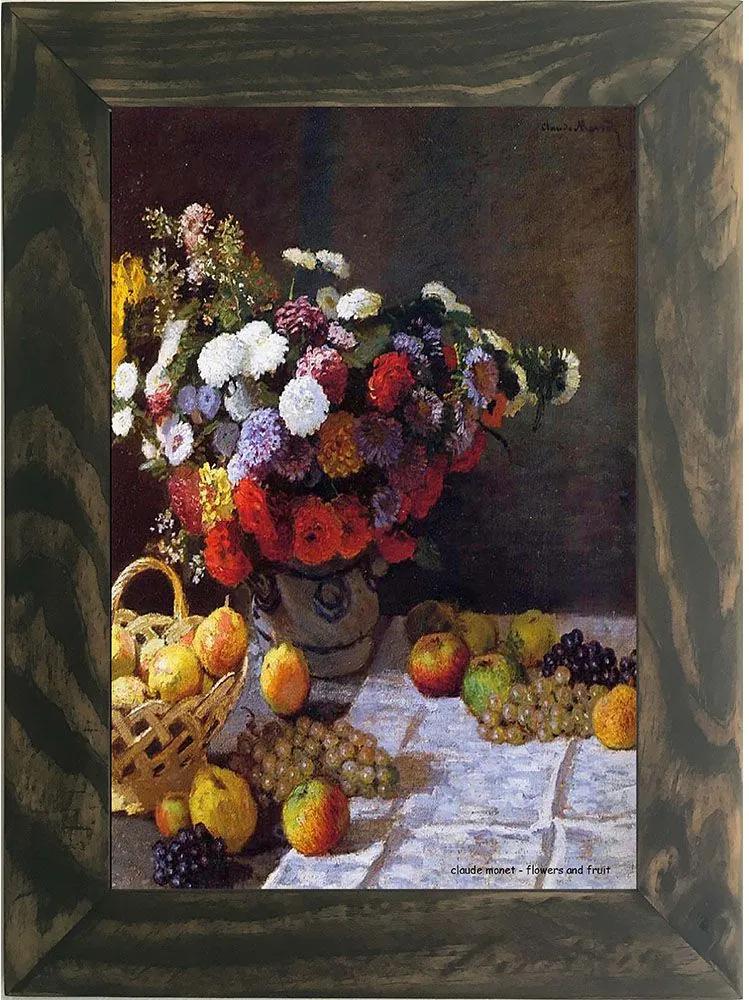 Quadro Decorativo A4 Flowers and Fruit - Claude Monet Cosi Dimora