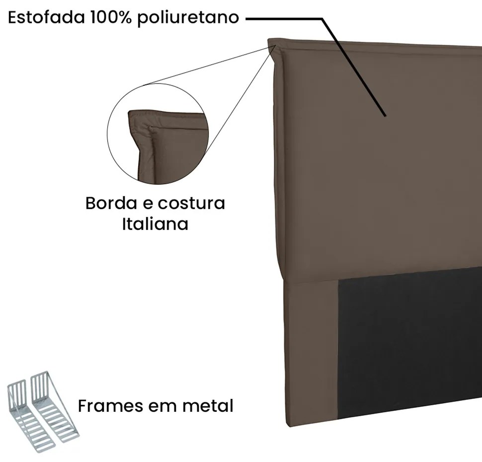 Cabeceira Garden Para Cama Box Casal 140 cm Suede - D'Rossi - Caramelo