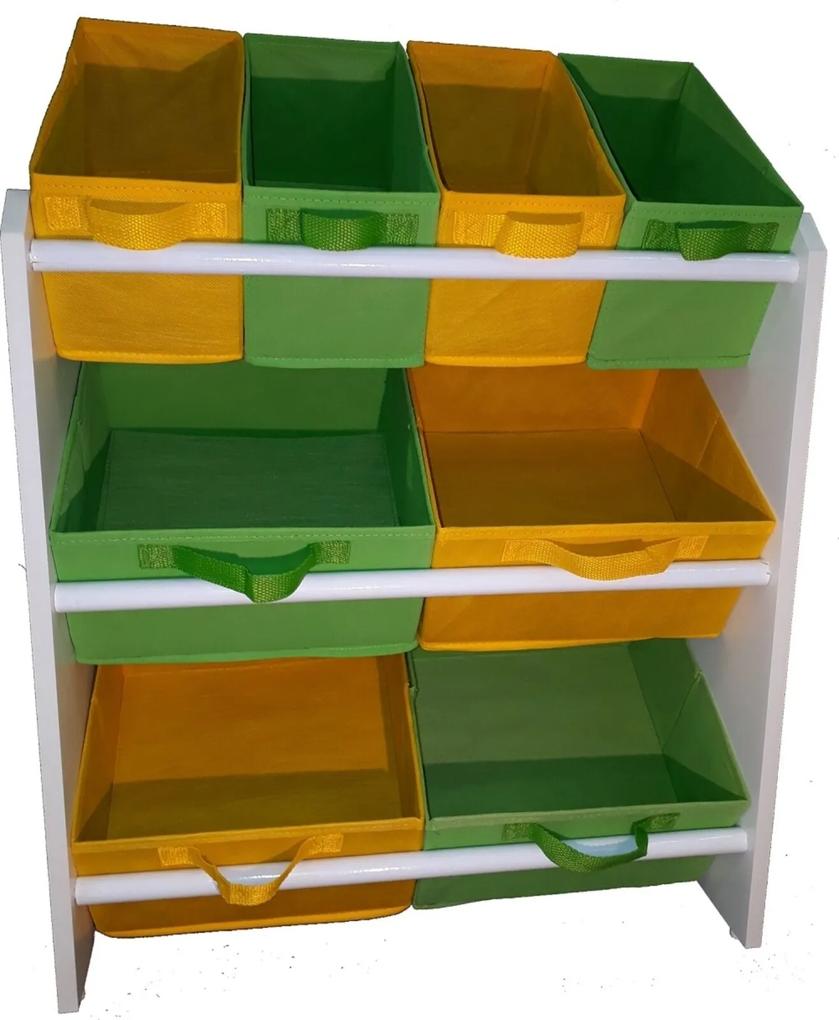 Organizador Organiboxinfantil Porta Brinquedos Médio Amarelo e Verde Limão   Montessoriano