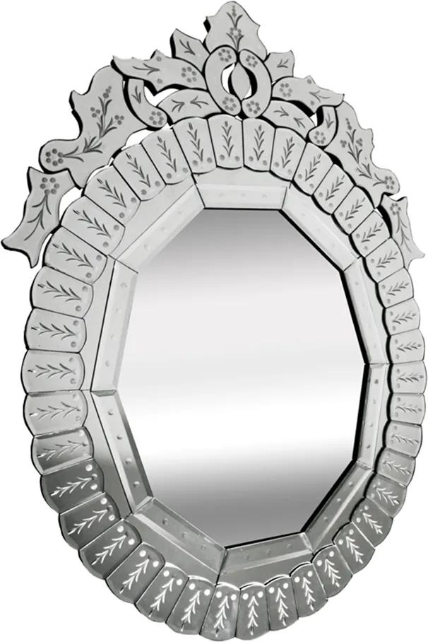 Espelho Veneziano Clássico Luis XV Com Peças Bisotadas - 110x80cm