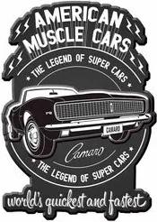 Placa Decorativa de Metal Recortada American Muscle Car GM Chevrolet
