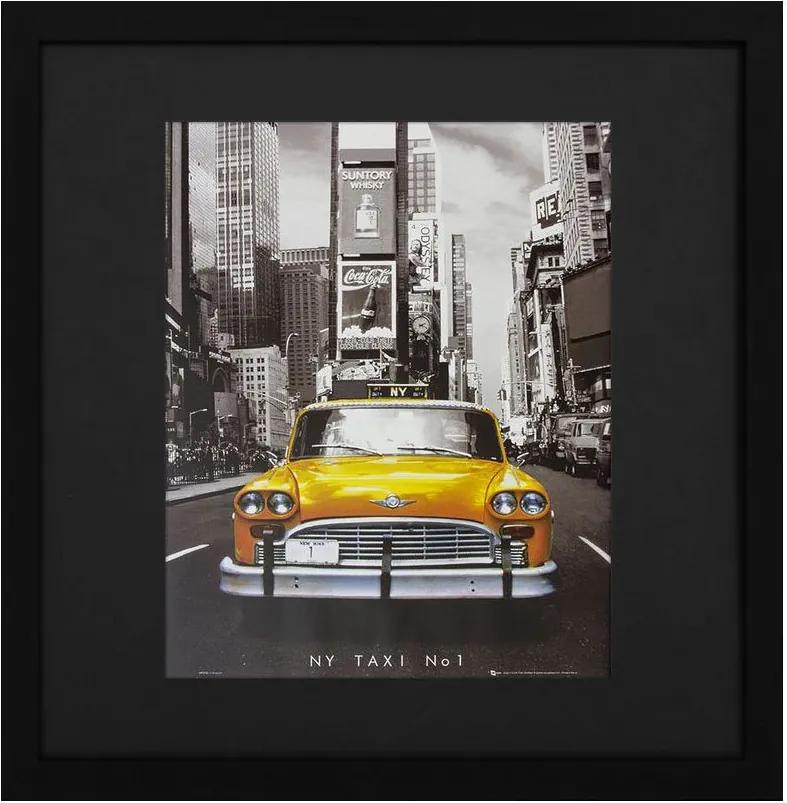 Quadro Taxi Amarelo Na Avenida De New York 67x69cm