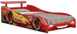 Cama Infantil com Aerofólio 100%MDF Relâmpago McQueen Star P13 Vermelh