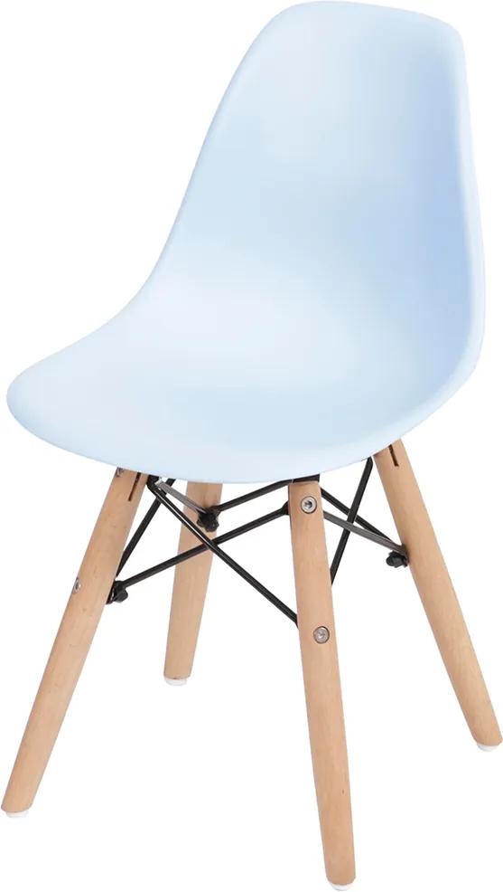 Cadeira DKR Polipropileno e Base de Madeira Lawang – Azul Claro