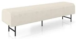 Puff Recamier Decorativo Pés em Ferro 195cm Dublin P02 Linho Creme - M