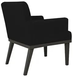 Poltrona Decorativa Sala de Estar e Recepção Vitória W01 Suede Preto -