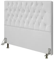 Cabeceira Cama Box Casal 160cm Diamante Sintético J02 Branco - Mpozena