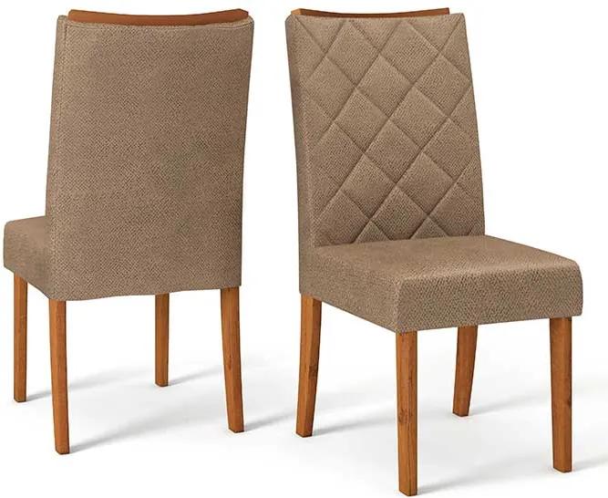 Conjunto 2 Cadeiras Sara Rústico Terrara Tecido Pecan