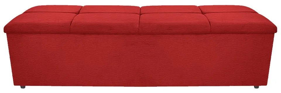 Calçadeira Munique 140 cm Casal Corano Vermelho - ADJ Decor