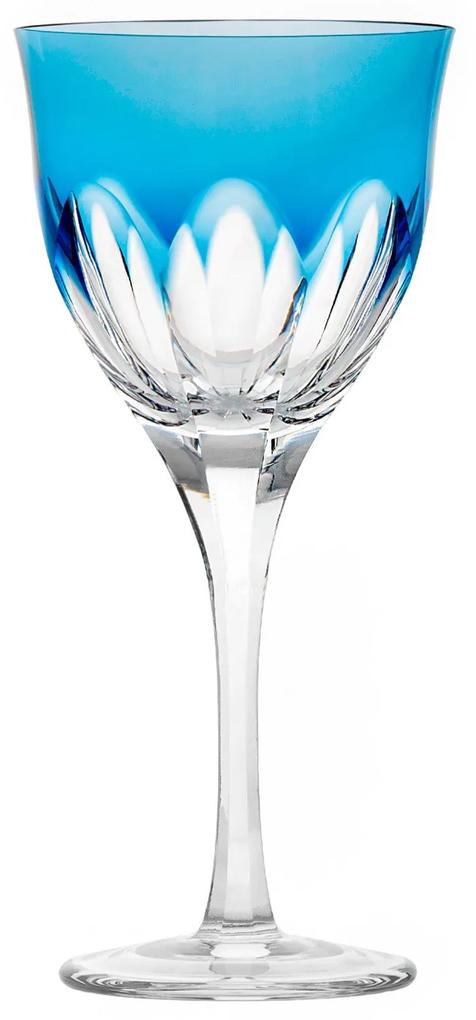 Taça de Cristal Lapidado p/ Vinho Tinto 25 - Azul Claro - 45