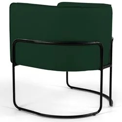 Poltrona Decorativa Base Aço Betina C-303 Veludo Verde Musgo - Domi