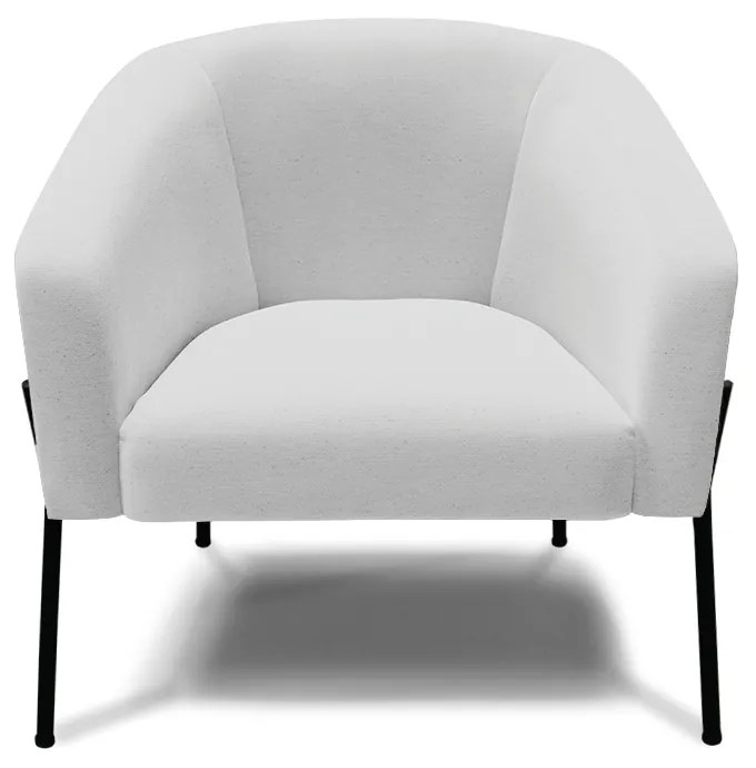 Poltrona Decorativa Pé de Ferro Preto Kit 2 Stella Linho D03 - D'Rossi - A05 Cinza