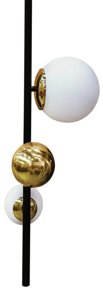 Pendente Organic Vertical Ø45X150Cm Alumínio E Globo Ø12Cm / Ø20Cm 1Xg... (AV-M - Avelã Metálico)