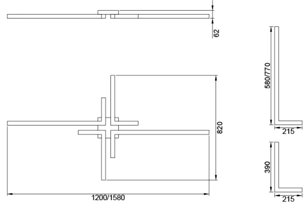 Plafon Play Retangular 82X158Cm Led 65,6W Bivolt / "l" C/ 21,5X39Cm E... (MT-M Mate Metálico, 3000k)