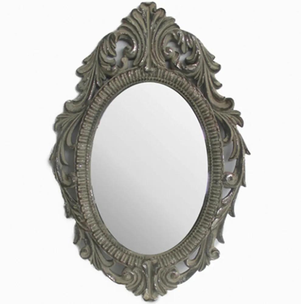 Espelho Decorativo com Moldura em Pintura Envelhecida - 48x33cm