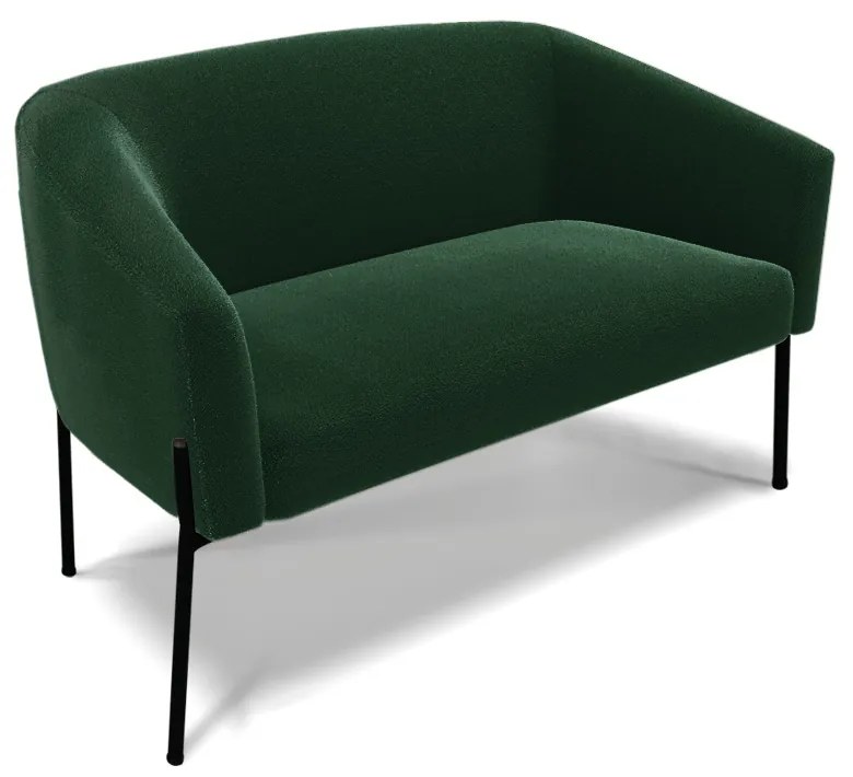 Sofá 2 Lugares Namoradeira Pé de Ferro Preto Stella Bouclê D03 - D'Rossi - Verde