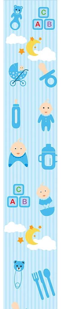 Papel de Parede infantil abc azul bebê 0.52m x 3.00m