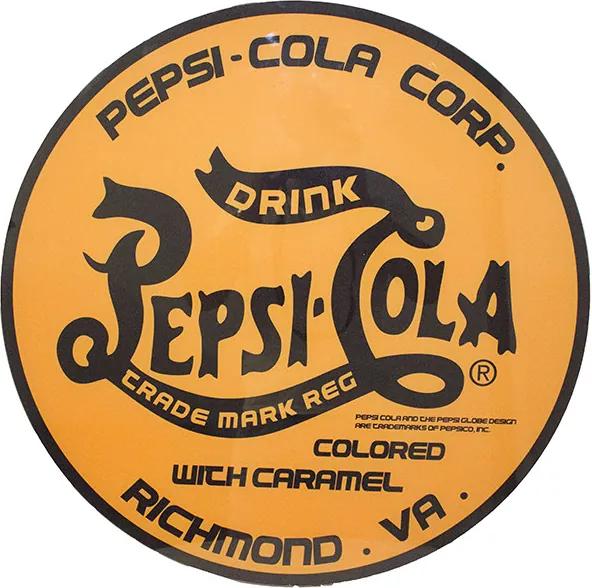 Quadro com Tampo de Vidro Pepsi Logo Yellow