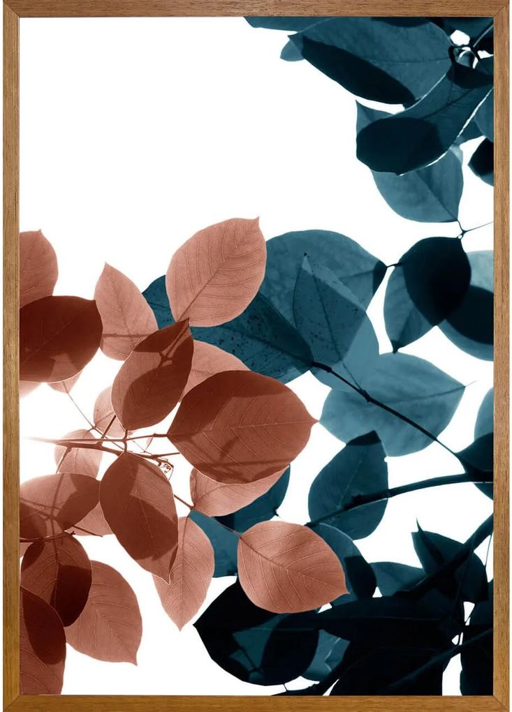 Quadro De Folhas Decorativo Com Moldura Rústica 70x100cm