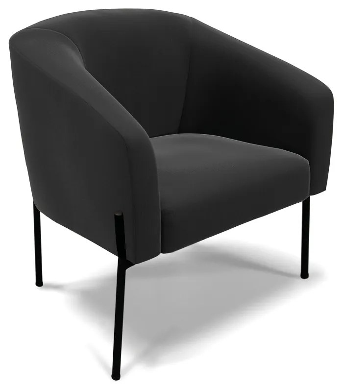 Poltrona Decorativa Pé de Ferro Preto Stella Suede D03 - D'Rossi - Preto