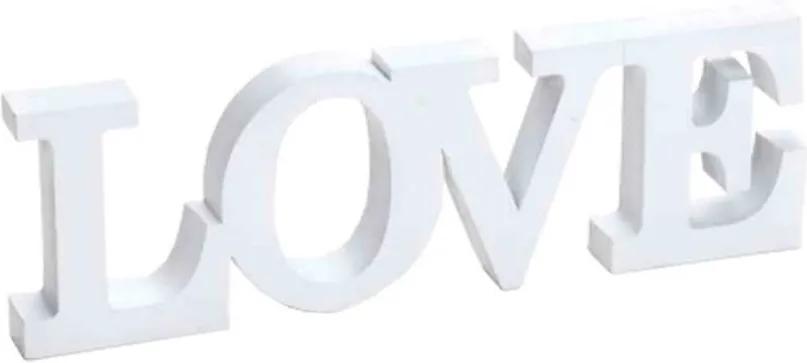 Palavra Decorativa Love Branco em Resina - 31x10 cm